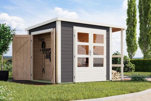 dřevěný domek KARIBU multifunkční (12146) terragrau