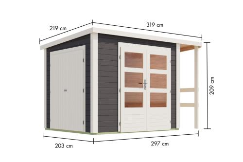 dřevěný domek KARIBU multifunkční (12146) terragrau