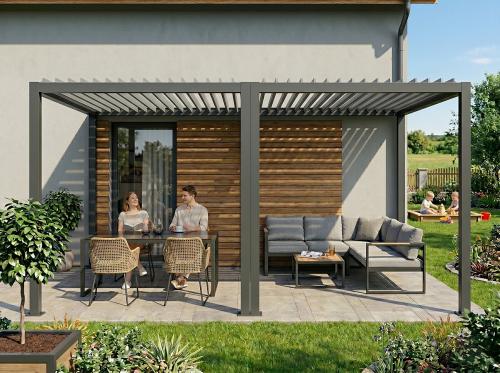 hliníková bioklimatická pergola LANITPLAST PREMIUM 6x3 m