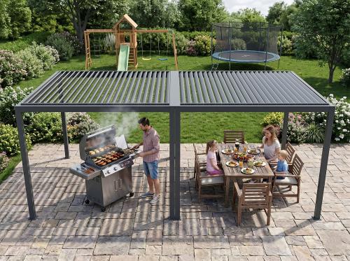 hliníková bioklimatická pergola LANITPLAST PREMIUM 8x3 m