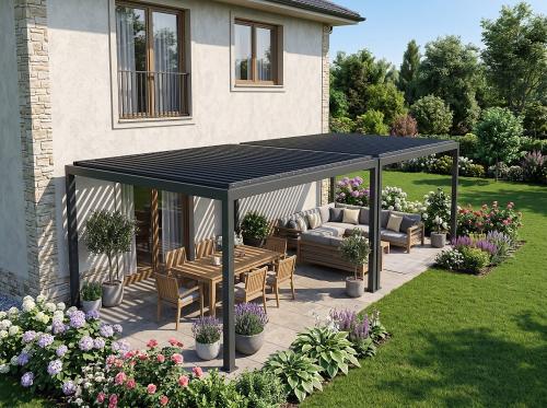 hliníková bioklimatická pergola LANITPLAST PREMIUM 8x3 m