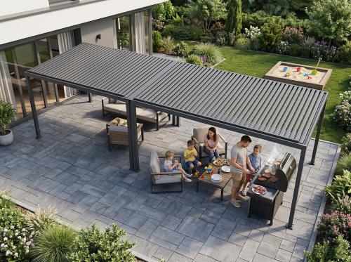 hliníková bioklimatická pergola LANITPLAST PREMIUM 8x3 m