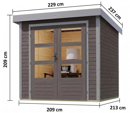 hybridní domek KARIBU JUPITER 2B (12285) terragrau / sv. šedá