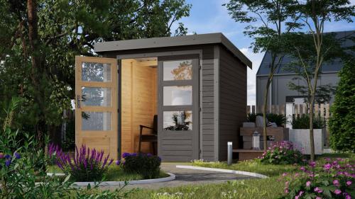 hybridní domek KARIBU JUPITER 2B (12285) terragrau / sv. šedá