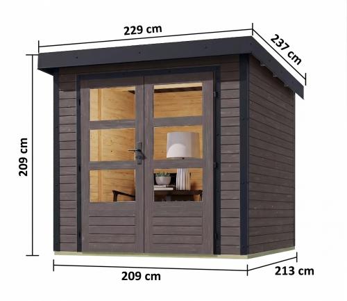 hybridní domek KARIBU JUPITER 2B (93413) terragrau / antracit