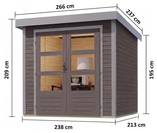 hybridní domek KARIBU JUPITER 3B (12292) terragrau / sv. šedá