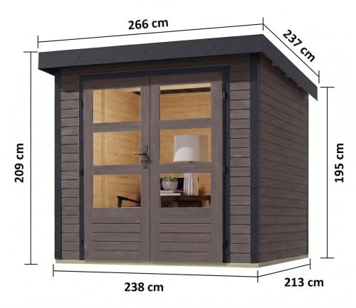 hybridní domek KARIBU JUPITER 3B (12293) terragrau / antracit