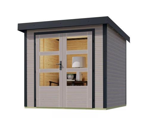 hybridní domek KARIBU JUPITER 3D (12299) světle šedý / antracit