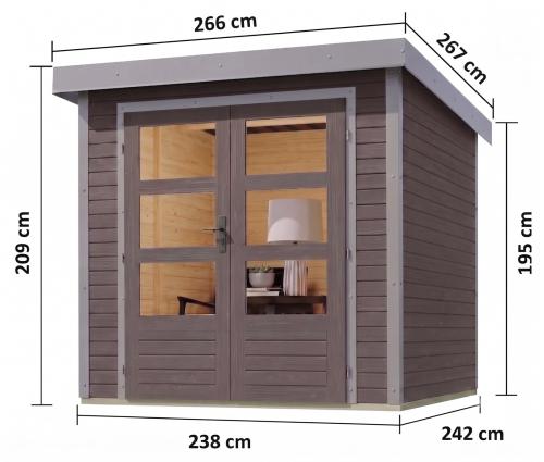 hybridní domek KARIBU JUPITER 3,5B (12304) terragrau / sv. šedá
