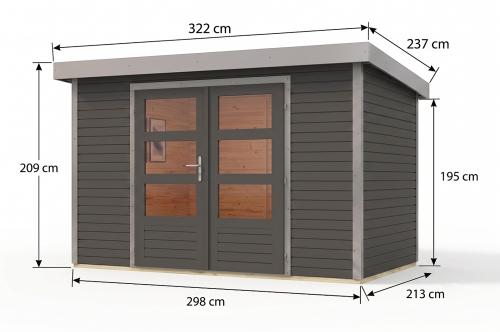 hybridní domek KARIBU JUPITER 4B (12316) terragrau / sv. šedá