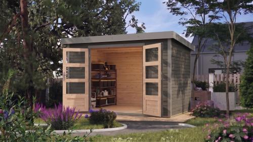 hybridní domek KARIBU JUPITER 4B (12316) terragrau / sv. šedá