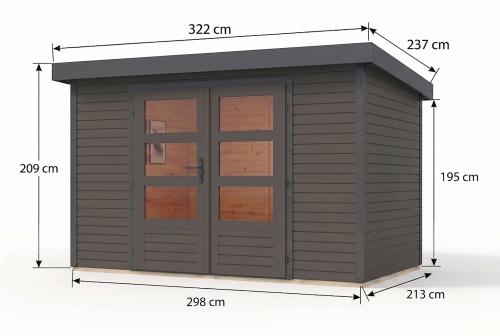 hybridní domek KARIBU JUPITER 4B (12317) terragrau / antracit