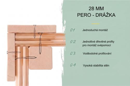 dřevěný domek KARIBU THERES 7 vč. dvou přístavků (31461) terragrau