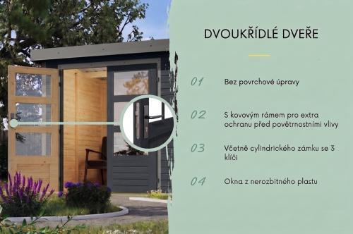 hybridní domek KARIBU JUPITER 4C (12319) antracit / sv. šedá 