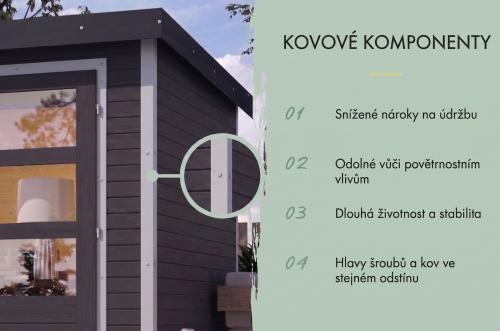 hybridní domek KARIBU JUPITER 4C (12319) antracit / sv. šedá 