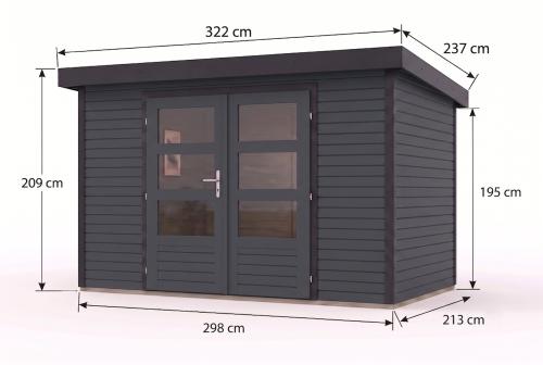 hybridní domek KARIBU JUPITER 4C (12320) antracit / antracit