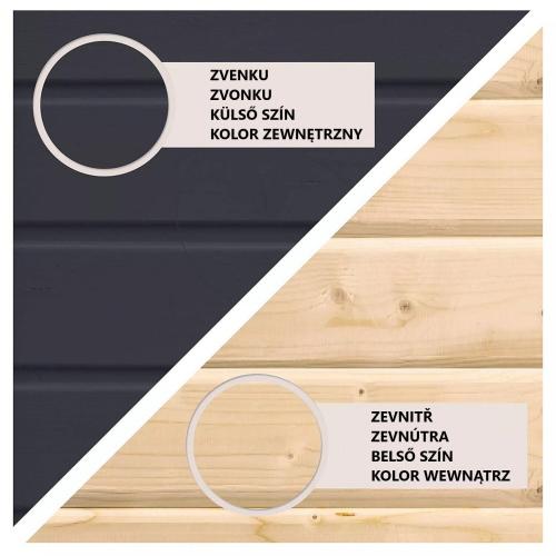 hybridní domek KARIBU JUPITER 4C (12394) antracit / sv. šedá + přístavek 219 cm