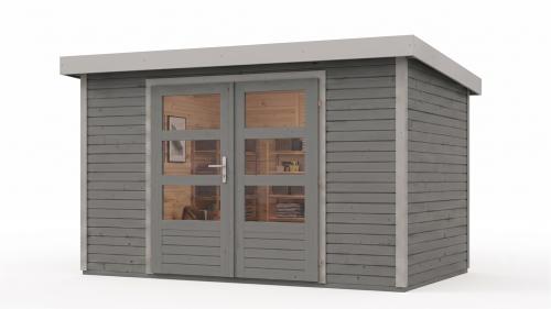 hybridní domek KARIBU JUPITER 4D (12323) světle šedý / sv. šedá