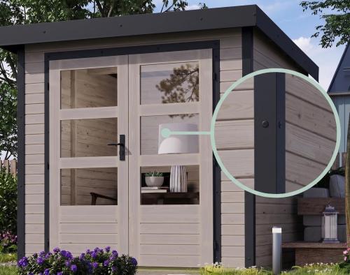 hybridní domek KARIBU JUPITER 4D (12324) světle šedý / antracit