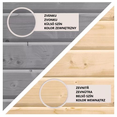 hybridní domek KARIBU JUPITER 4D (12402) světle šedý / antracit + přístavek 219 cm
