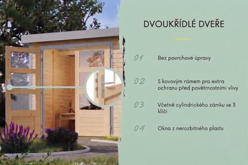 hybridní domek KARIBU JUPITER 5A (12327) natur / sv. šedý