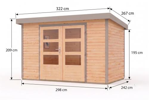hybridní domek KARIBU JUPITER 5A (12327) natur / sv. šedý