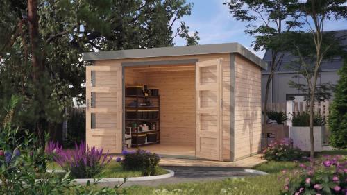 hybridní domek KARIBU JUPITER 5A (12327) natur / sv. šedý