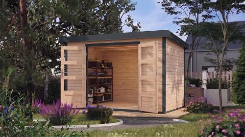 hybridní domek KARIBU JUPITER 5A (12328) natur / antracit
