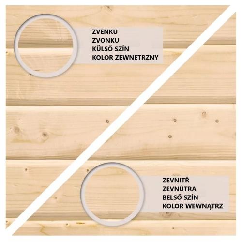 hybridní domek KARIBU JUPITER 5A (12406) natur / antracit + přístavek 219 cm