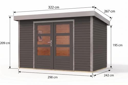 hybridní domek KARIBU JUPITER 5B (12330) terragrau / sv. šedá