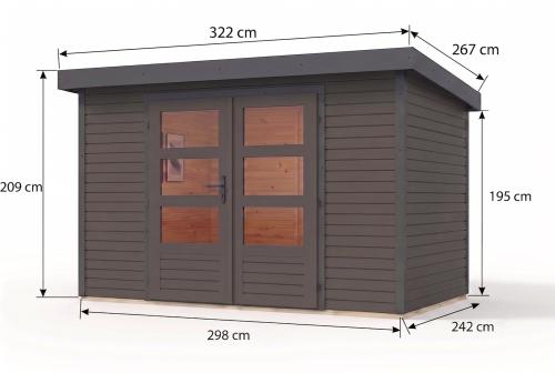 hybridní domek KARIBU JUPITER 5B (12331) terragrau / antracit