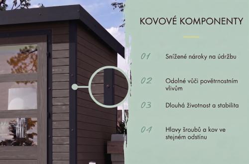 hybridní domek KARIBU JUPITER 5B (12411) terragrau / antracit + přístavek 219 cm