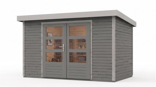 hybridní domek KARIBU JUPITER 5D (12336) světle šedý / sv. šedá
