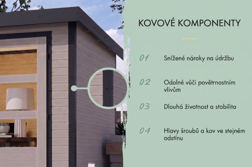 hybridní domek KARIBU JUPITER 5D (12337) světle šedý / antracit