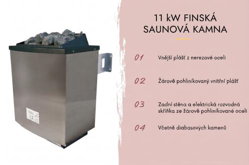 saunová kamna KARIBU 11 kW (70752) s externím dig. ovladačem