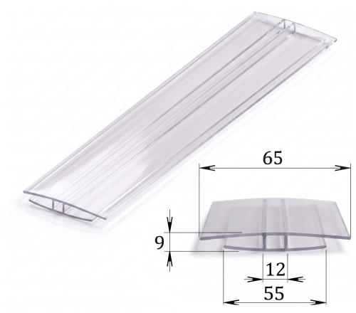 polykarbonátový H-profil 6 mm čirý, délka 4 m