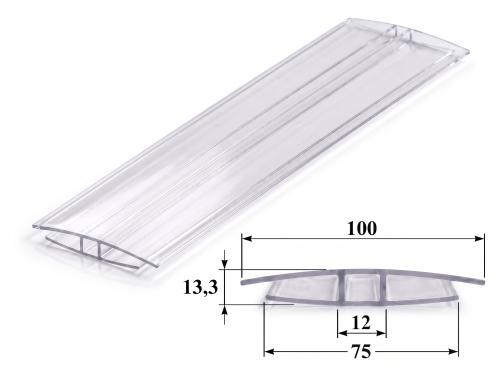 polykarbonátový H-profil 10 mm čirý, délka 6 m
