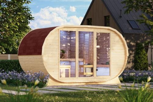 finská sauna KARIBU FASSAUNA BREIT (67219)
