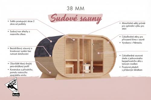 finská sauna KARIBU FASSAUNA BREIT (67219)