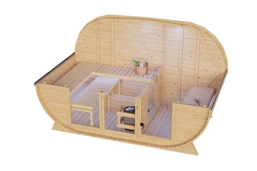 finská sauna KARIBU FASSAUNA BREIT (67219)