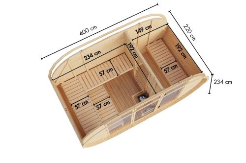 finská sauna KARIBU FASSAUNA BREIT (67219)