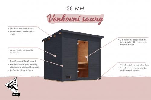 finská sauna KARIBU HYTTI 3 (67222) antracit