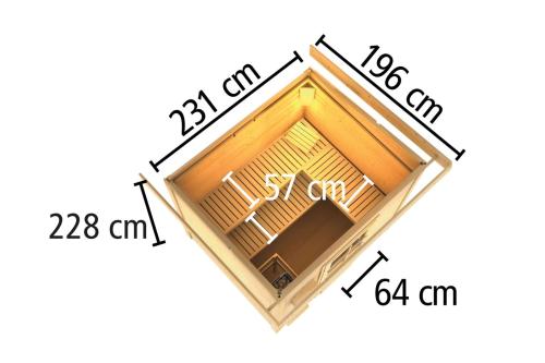 finská sauna KARIBU HYTTI 3 (67222) antracit