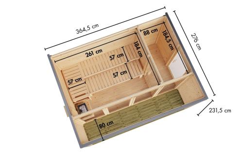 finská sauna KARIBU ARES 4 (66766) natur / šedá