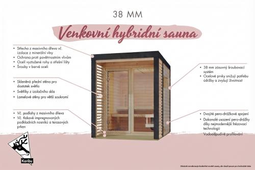 finská sauna KARIBU ARES 4 (66766) natur / šedá