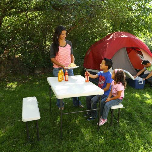 campingový stôl a 2x lavica LIFETIME 80353 / 80352