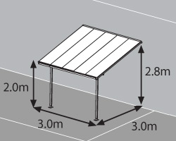rozměry pergoly Patio Cover 3000